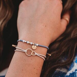 Lani Gold and Gray Adjustable Bracelet Set